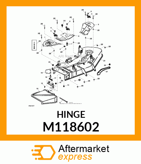 HINGE, PAINTED M83411 (YELLOW) M118602