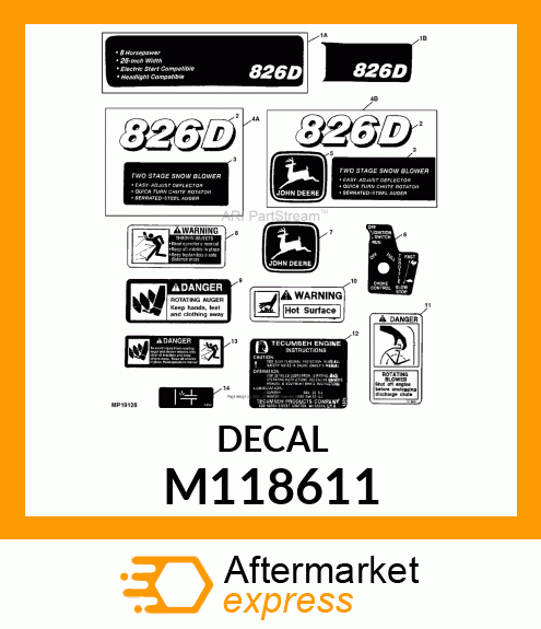 LABEL, LABEL, WARNING (HOT SURFACE) M118611