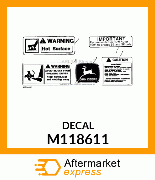 LABEL, LABEL, WARNING (HOT SURFACE) M118611