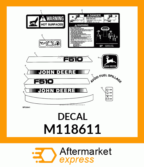 LABEL, LABEL, WARNING (HOT SURFACE) M118611