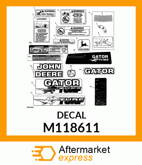 LABEL, LABEL, WARNING (HOT SURFACE) M118611