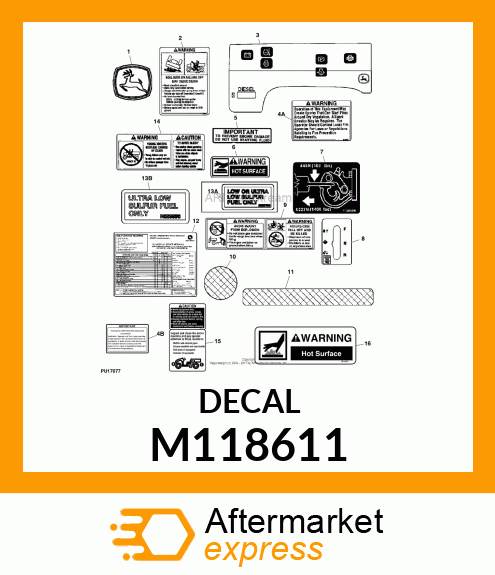 LABEL, LABEL, WARNING (HOT SURFACE) M118611