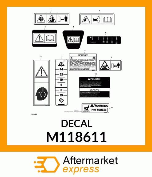 LABEL, LABEL, WARNING (HOT SURFACE) M118611