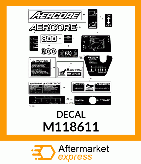 LABEL, LABEL, WARNING (HOT SURFACE) M118611