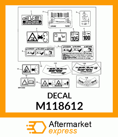 LABEL, LABEL, DANGER THROWN OBJECT M118612