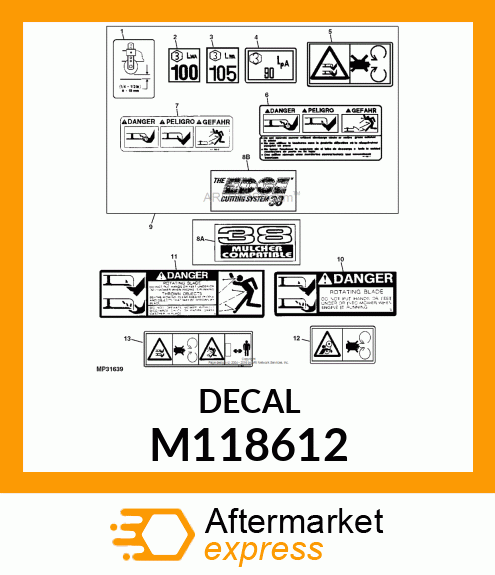 LABEL, LABEL, DANGER THROWN OBJECT M118612