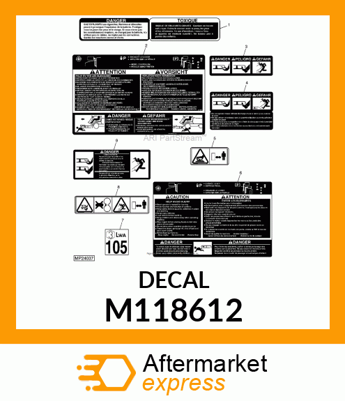 LABEL, LABEL, DANGER THROWN OBJECT M118612