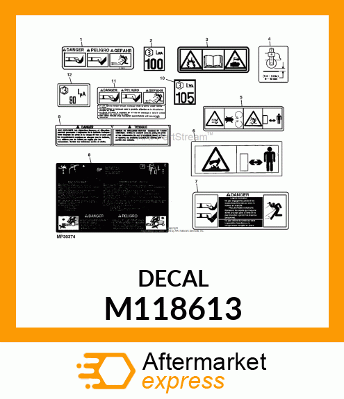 LABEL, LABEL, DANGER THROWN OBJECT M118613