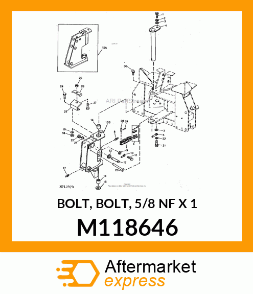 BOLT, BOLT, 5/8 NF X 1 M118646