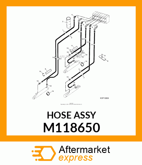 HYDRAULIC HOSE, HOSE, 1/4 ID X 3/8 M118650