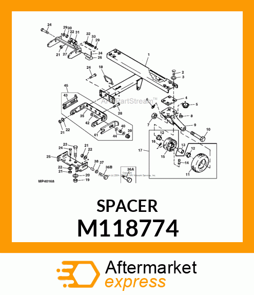 SPACER, HITCH MTNG BOLT M118774