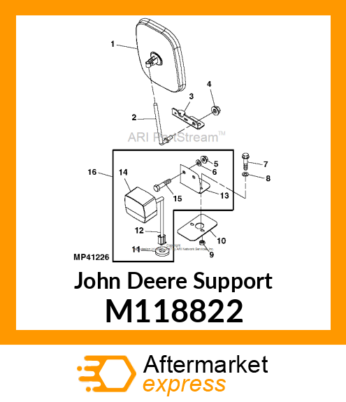 SUPPORT, SUPPORT, REAR VIEW MIRROR M118822