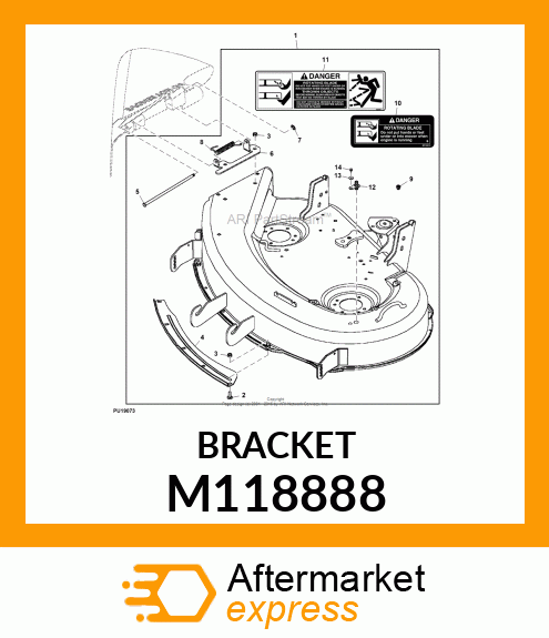 HINGE, HINGE, DISCHARGE CHUTE YEL M118888