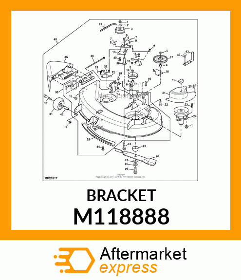 HINGE, HINGE, DISCHARGE CHUTE YEL M118888