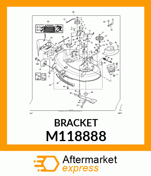 HINGE, HINGE, DISCHARGE CHUTE YEL M118888