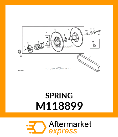 SPRING, HELICAL TORSION (GREEN) M118899