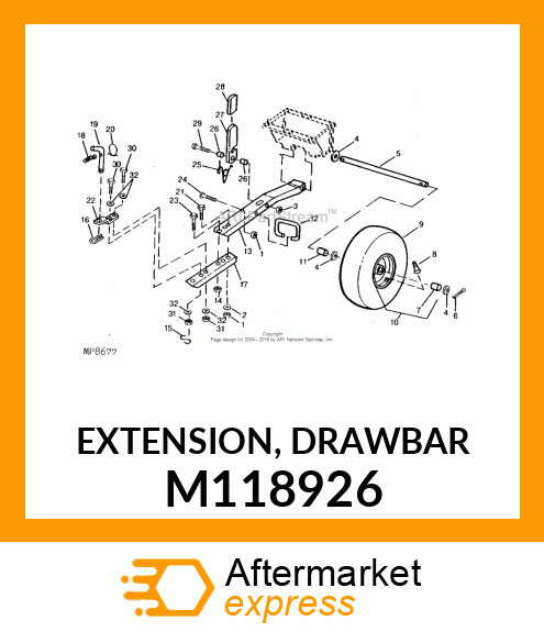 EXTENSION, DRAWBAR M118926