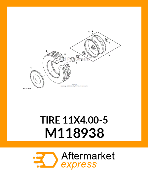 TIRE,11X4.00 M118938