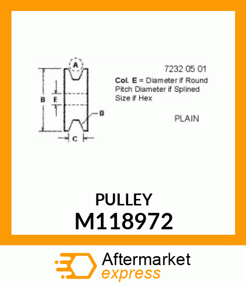 SHEAVE, WELDED DEEP GROOVE SPLIT M118972