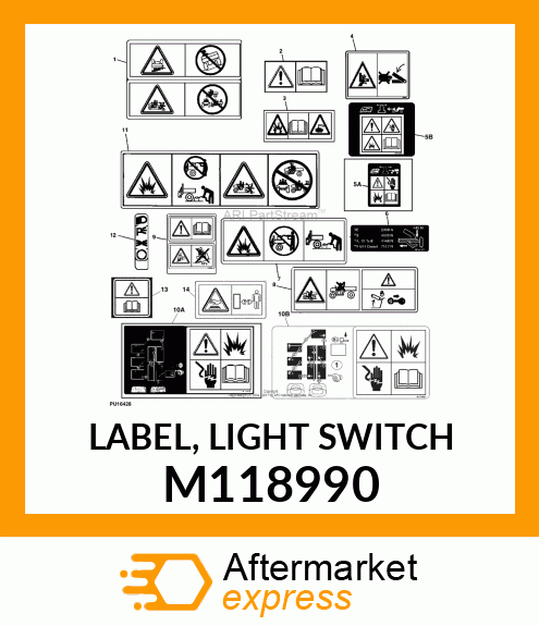 LABEL, LIGHT SWITCH M118990