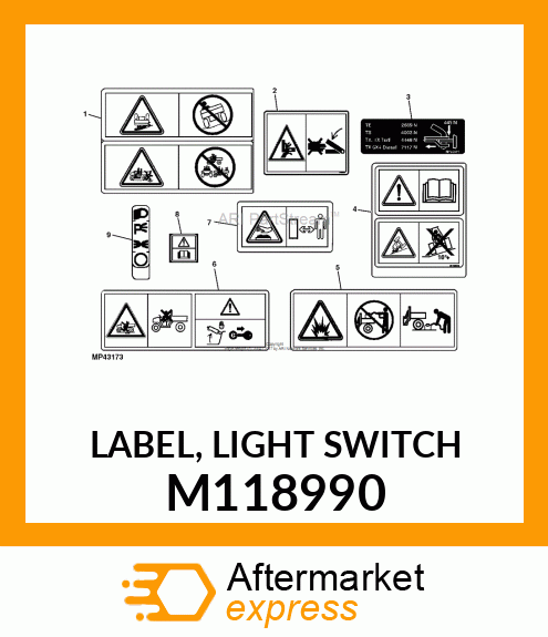 LABEL, LIGHT SWITCH M118990