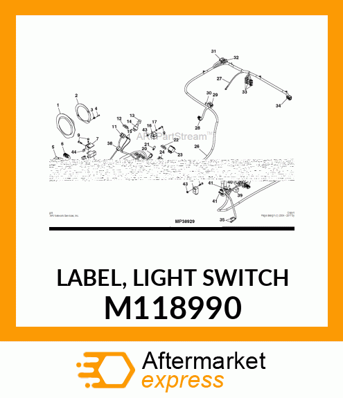 LABEL, LIGHT SWITCH M118990