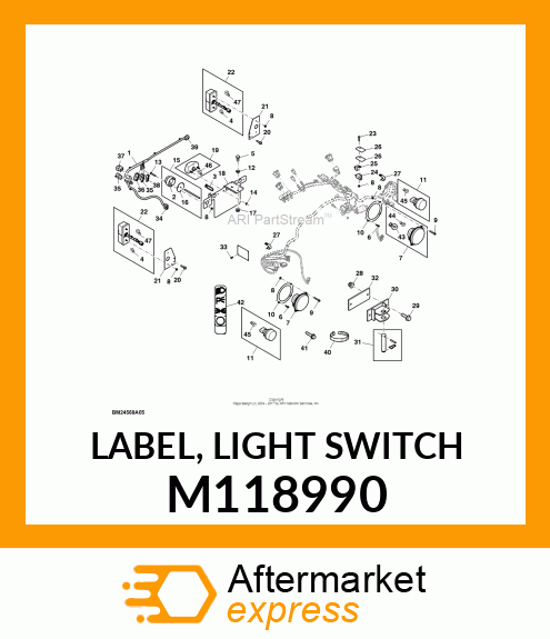 LABEL, LIGHT SWITCH M118990