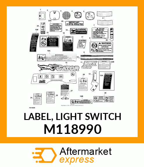 LABEL, LIGHT SWITCH M118990