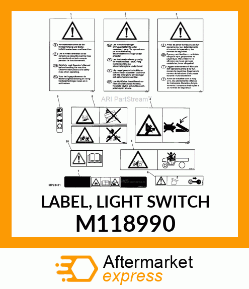 LABEL, LIGHT SWITCH M118990