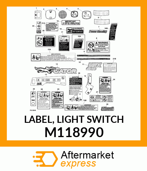 LABEL, LIGHT SWITCH M118990