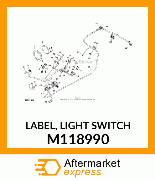 LABEL, LIGHT SWITCH M118990