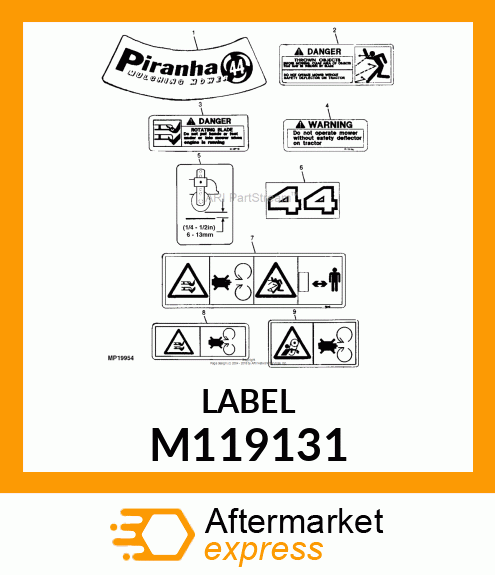 LABEL, LABEL, WARNING (DEFLECTOR) M119131