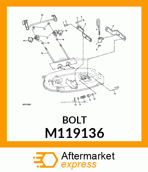 ROD, ADJUSTABLE LIFT # M119136