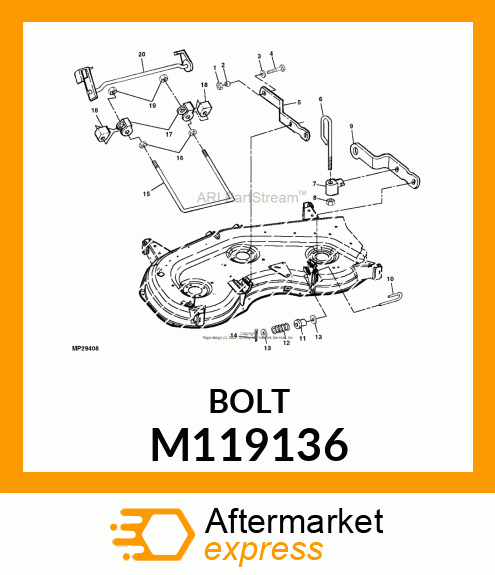 ROD, ADJUSTABLE LIFT # M119136