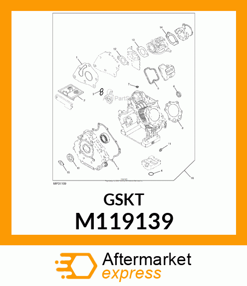 GASKET, GASKET, CRANKCASE COVER M119139