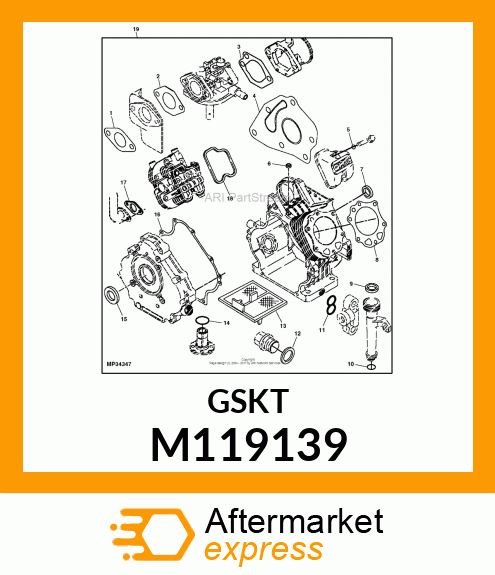 GASKET, GASKET, CRANKCASE COVER M119139