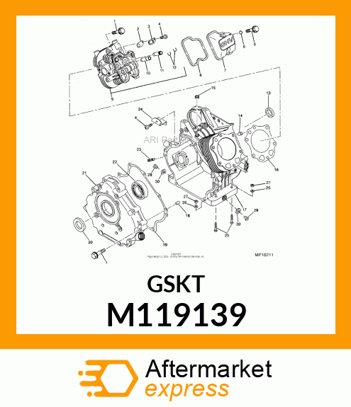 GASKET, GASKET, CRANKCASE COVER M119139