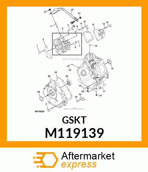 GASKET, GASKET, CRANKCASE COVER M119139