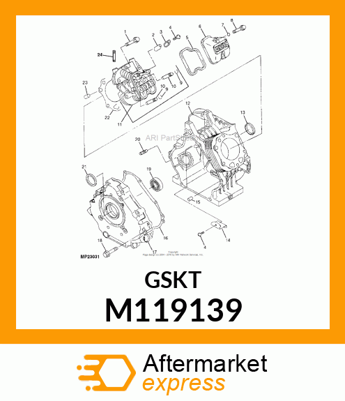 GASKET, GASKET, CRANKCASE COVER M119139