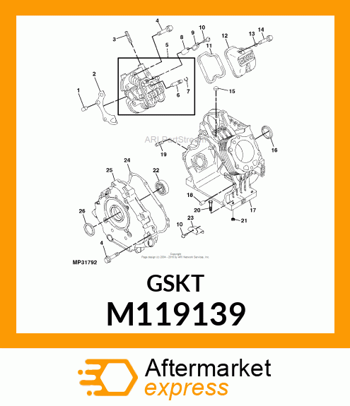 GASKET, GASKET, CRANKCASE COVER M119139