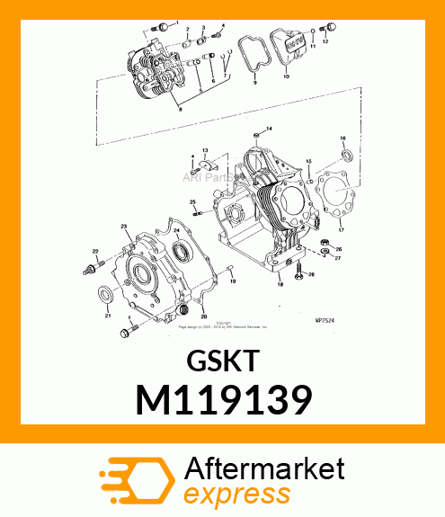 GASKET, GASKET, CRANKCASE COVER M119139