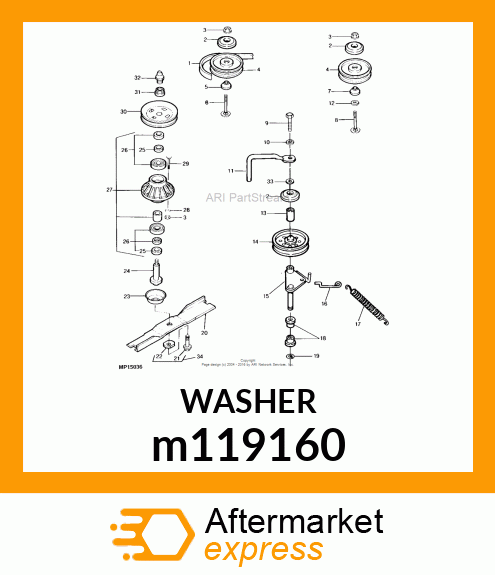 PACKAGE OF PARTS, KIT, BLADE WASHER m119160