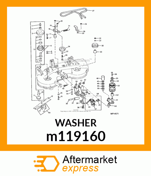 PACKAGE OF PARTS, KIT, BLADE WASHER m119160