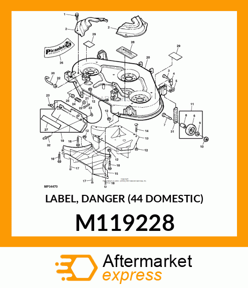 LABEL, DANGER (44 DOMESTIC) M119228