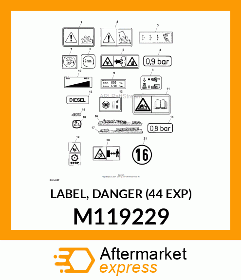 LABEL, DANGER (44 EXP) M119229