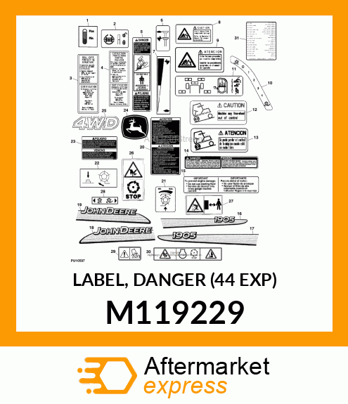 LABEL, DANGER (44 EXP) M119229