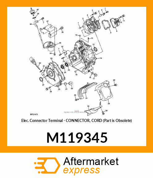 Elec. Connector Terminal - CONNECTOR, CORD (Part is Obsolete) M119345