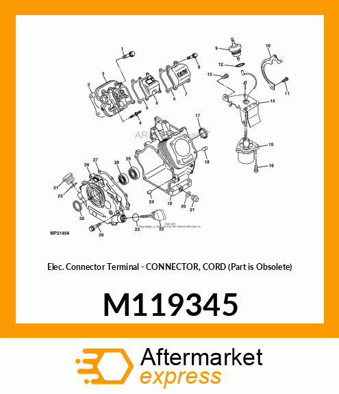 Elec. Connector Terminal - CONNECTOR, CORD (Part is Obsolete) M119345