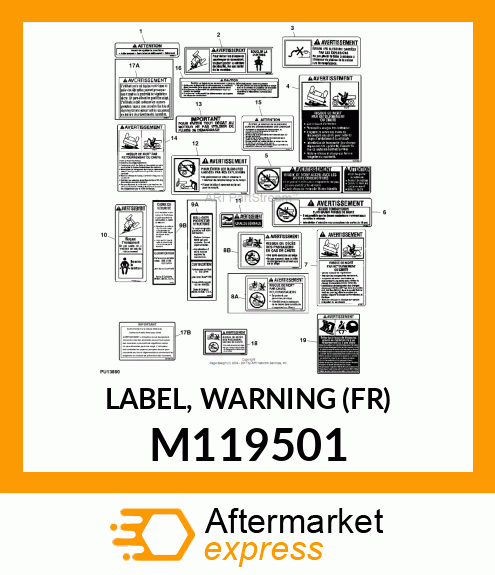 LABEL, WARNING (FR) M119501