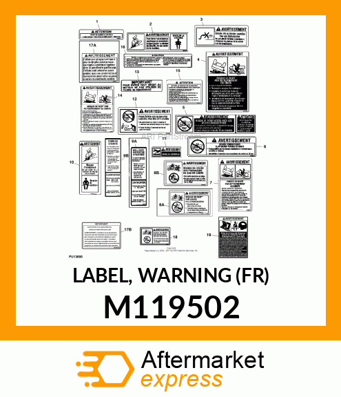 LABEL, WARNING (FR) M119502